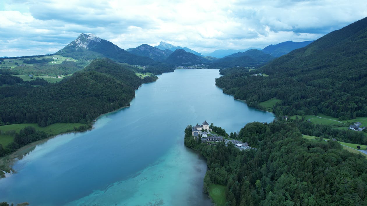 Aerial View of Lake Fuschl in Austria